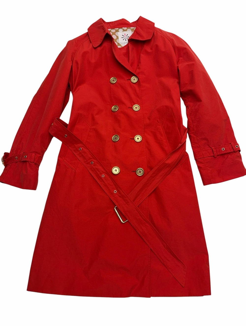 ISAAC MIZRAHI LIVE Women’s Small Red Trench Coat - Picture 2 of 5